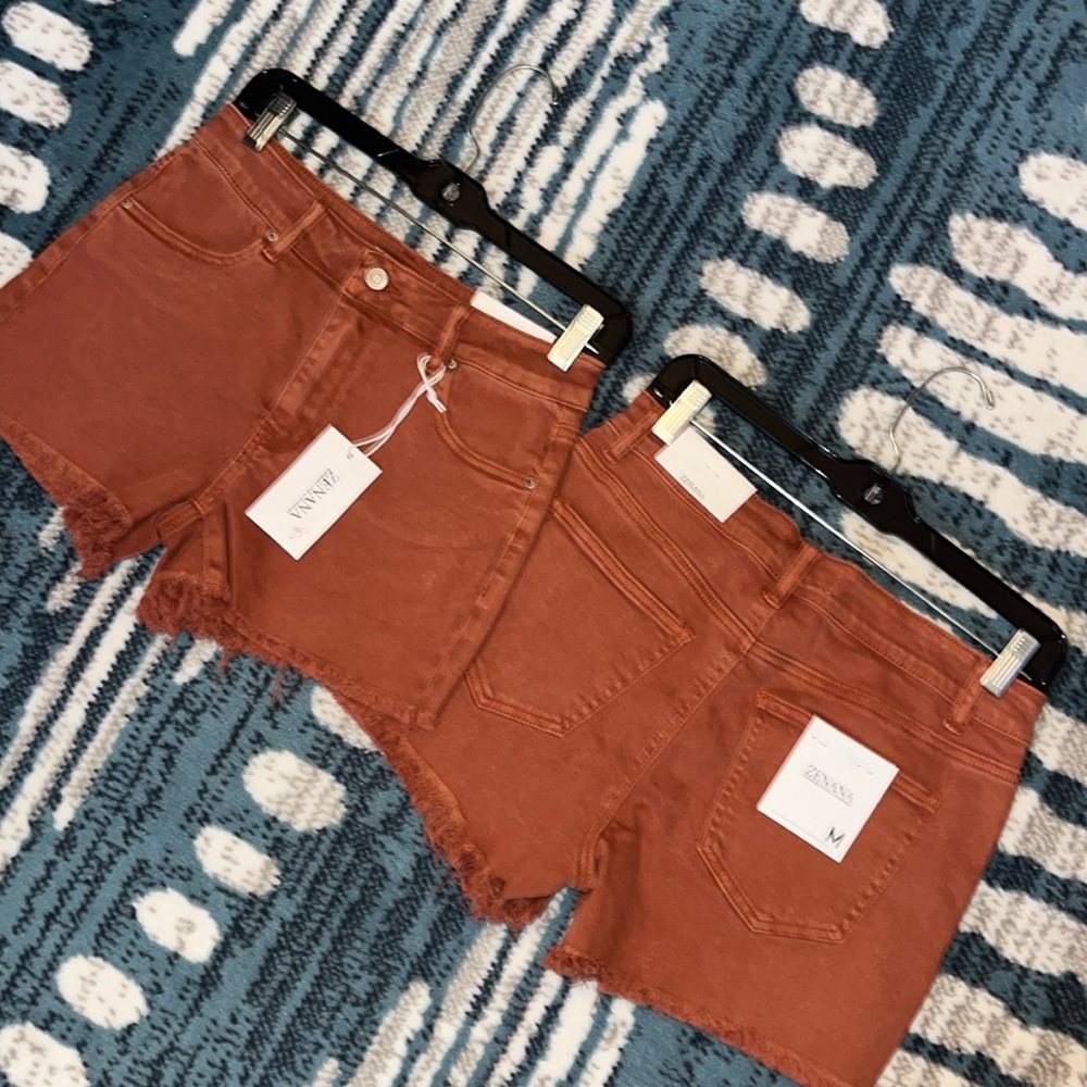 Zenana RUST denim cutoff shorts